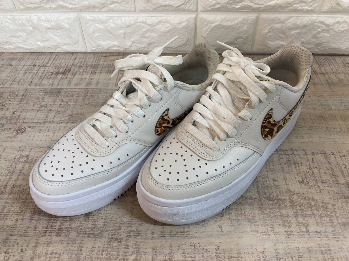 ☆中古良品　NIKE ナイキ　COURT VISION ALTA LTR コートヴィジョンアルタ　DM0113-004 24.5cm 豹柄　ストリート