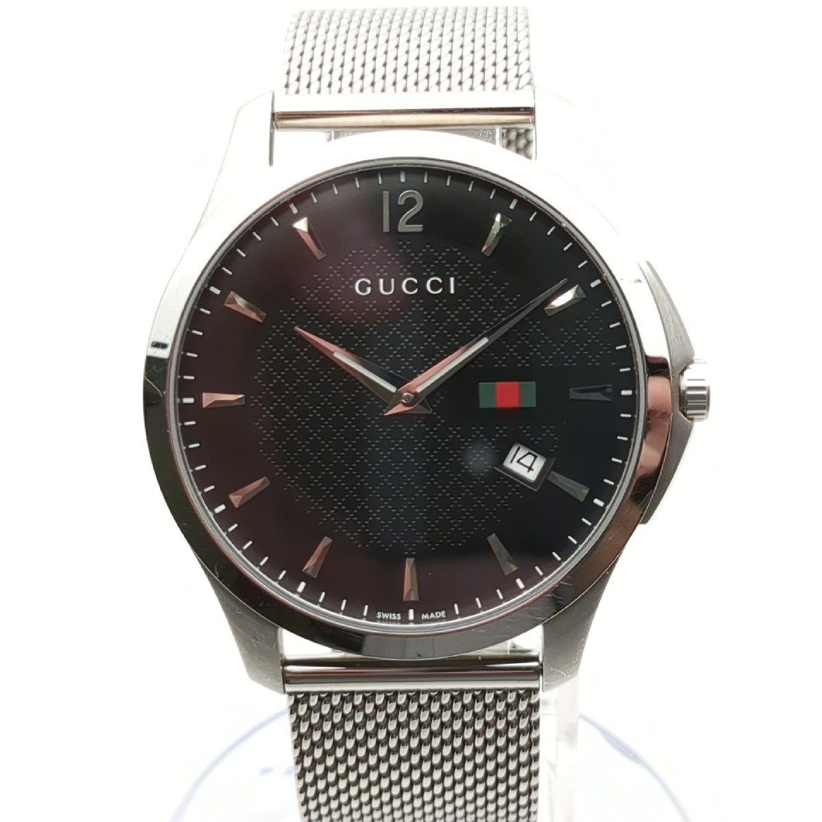 【美品】 GUCCI グッチ 126.3 Gタイムレス 腕時計 クォーツ メンズ 動作品 デイト SS QZ 中古