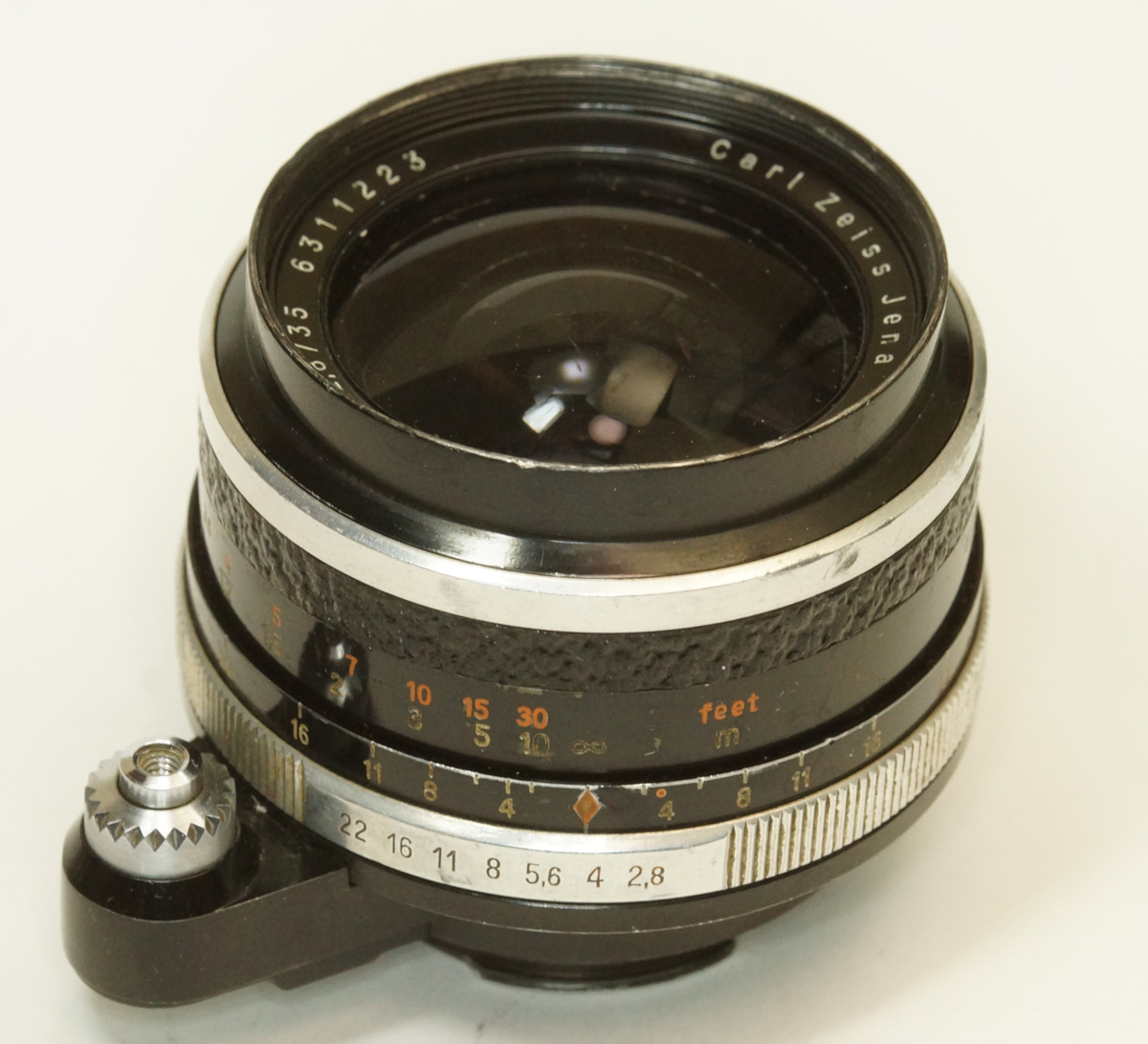 ドイツ製 Carl Zeiss Jena Flektogon 2.8/35 Exakta 125B-223 Q1 レザー 60年代