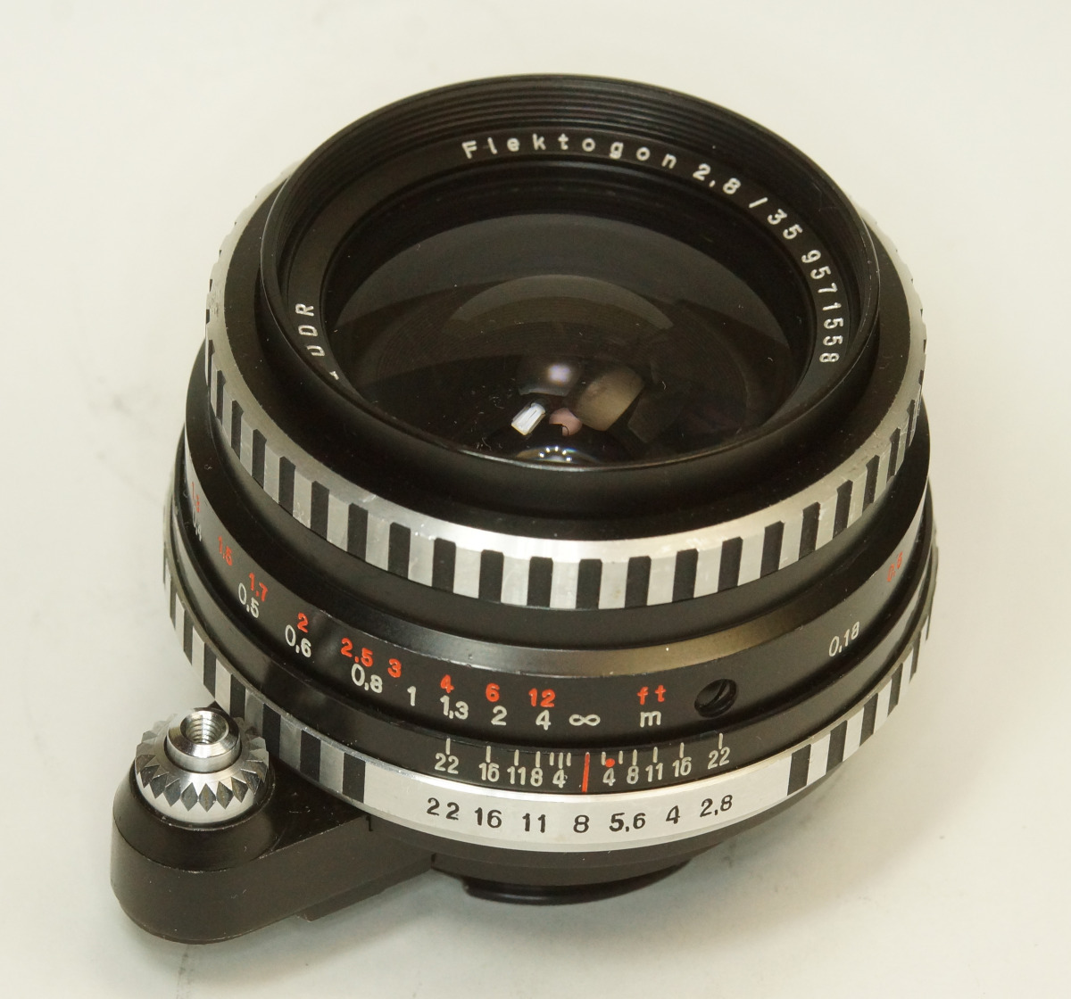 ドイツ製 Carl Zeiss Jena Flektogon 2.8/35 Exakta 129NB-558 ゼブラ 銀文字 70年代 後期型