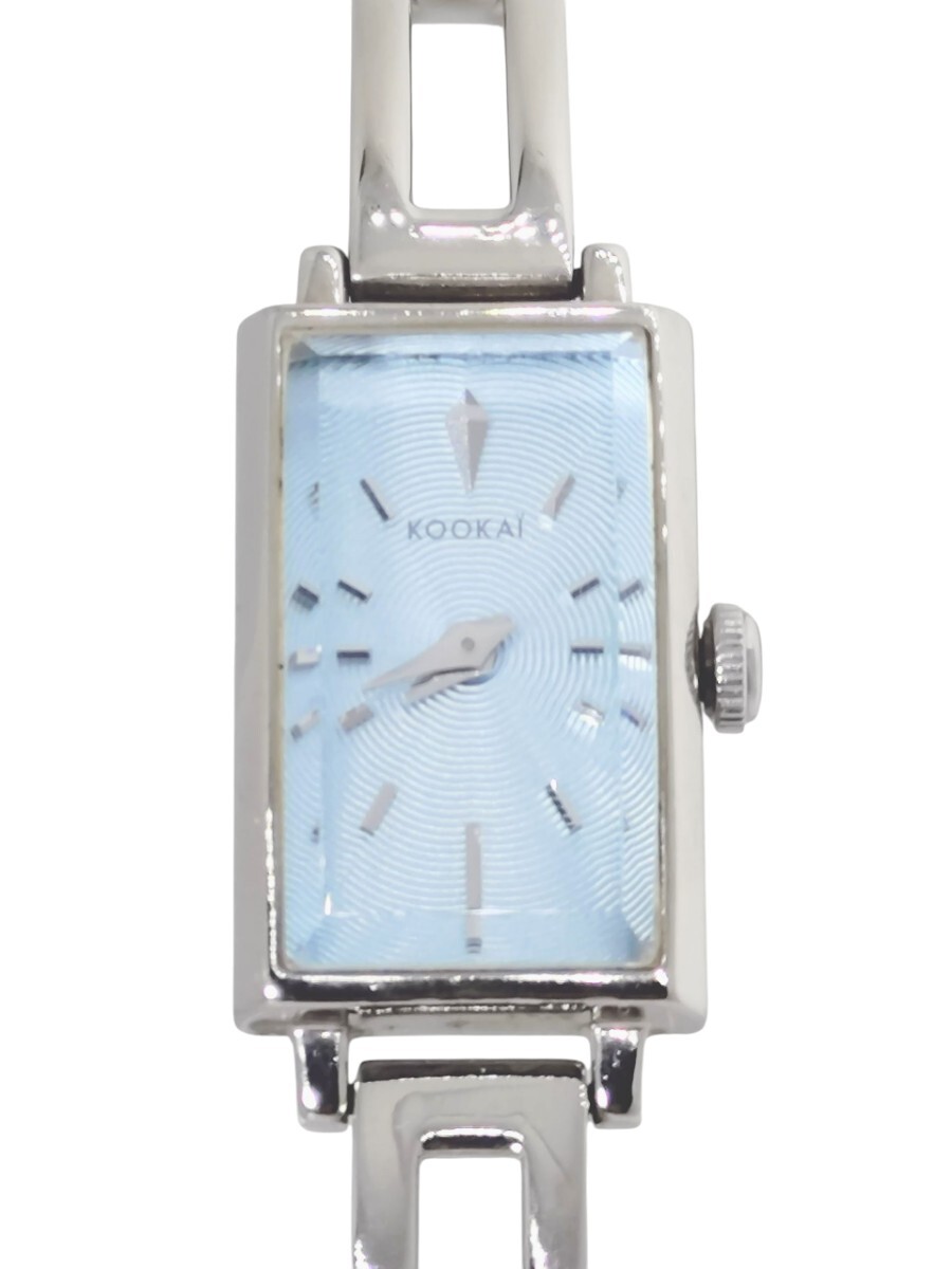 【電池交換済】KOOKAI クーカイ 5421-H26931 レディース 腕時計 文字盤青 スクエア 中古動作品 本体のみ 腕周り16cm