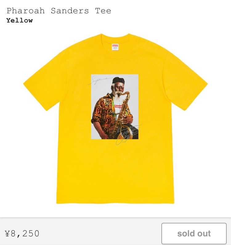 20aw Supreme Pharoah Sanders Tee Yellow L＊シュプリーム ファラオ サンダース ボックスロゴ フォト 半袖 Tシャツ Box Logo 24ss