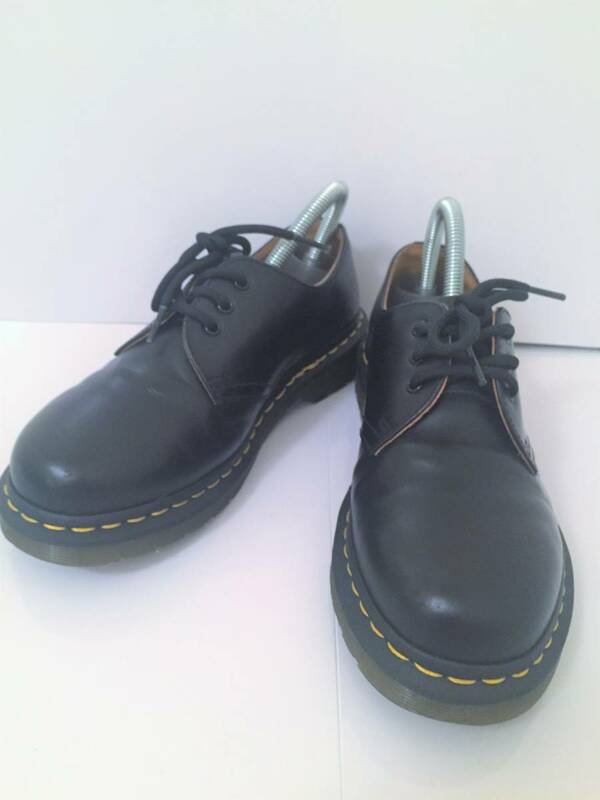 DR.MARTENS ドクターマーチン 美品 1461 3EYE GIBSON 3ホール レザーシューズ ギブソン UK4 23cm ブラック 革靴 ブーツ BOOTS SHOES 英国