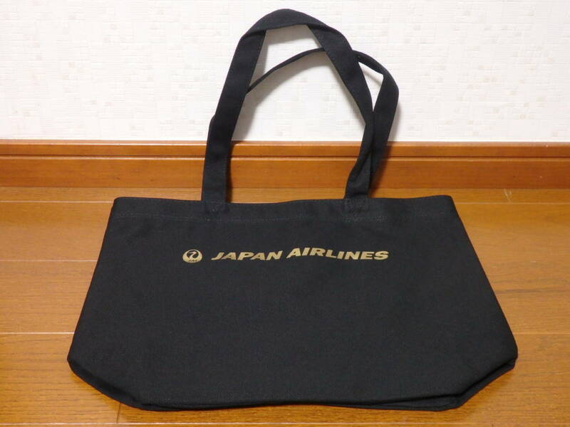 即決♪新品未使用♪数量限定 JAL 日本航空 トートバッグ エコバッグ バッグ ブラック ゴールド アメニティグッズ 羽田空港