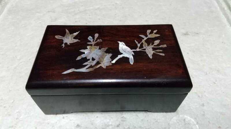 中国 古玩 唐木 中国美術 古美術 螺鈿細工 宝石箱 ジュエリーボックス