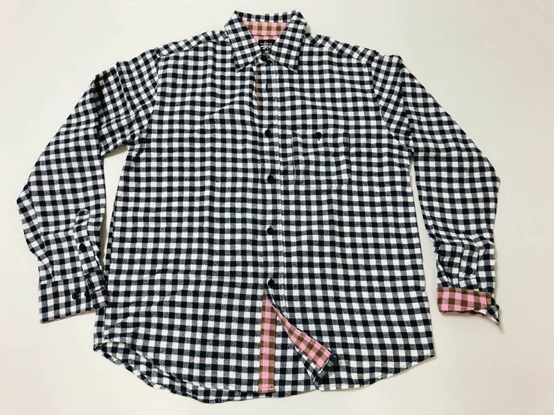 ■Mサイズ■ STUSSY Kit Plaid Flannel Shirt ( ステューシー チャプト 長袖 チェック ネル シャツ チャプト 周年 記念 限定 レア)④