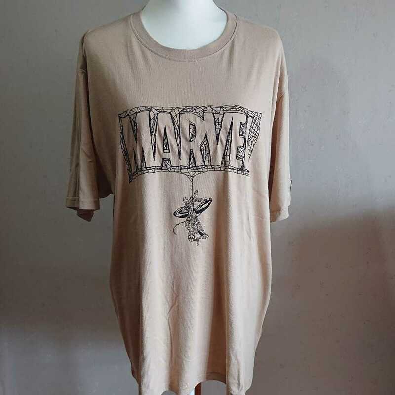 新品未使用 MARVEL スパイダーマン 半袖 Tシャツ 4L 3XL 大きいサイズ 立体 刺繍 オーバーサイズ ビッグシルエット ボックスロゴ