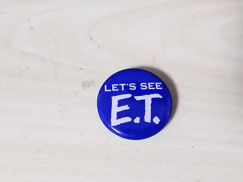 Ｅ.Ｔ.　缶バッチ　当時モノ　中古　希少！/送料無料/コレクションに！映画 SF スピルバーグ ユニバーサル スタジオ