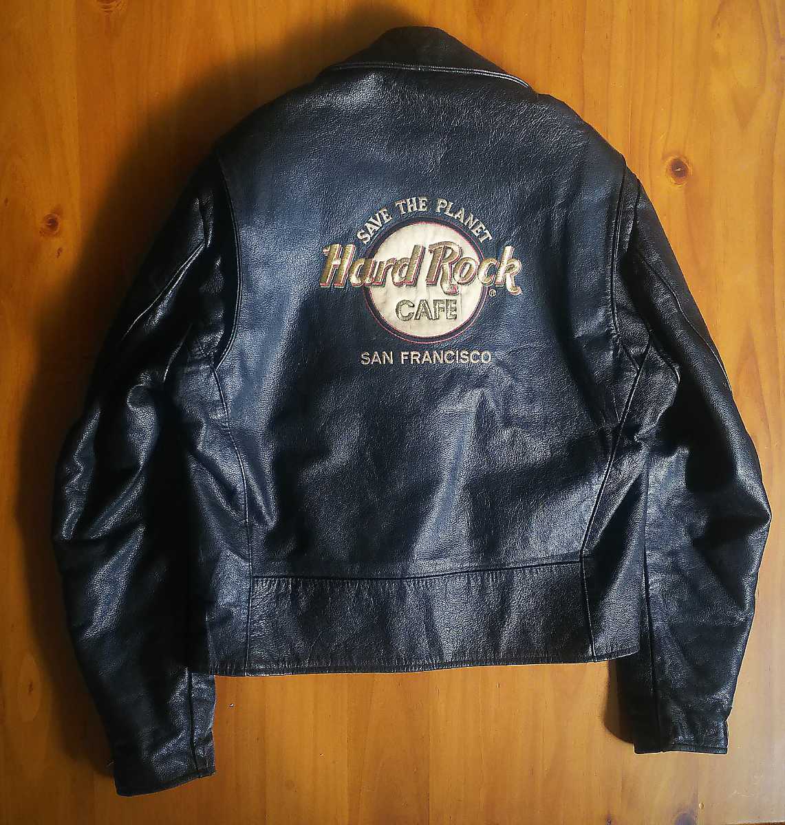 MADE IN USA 90年もの HARD ROCK CAFFE WBレザージャケット サイズM