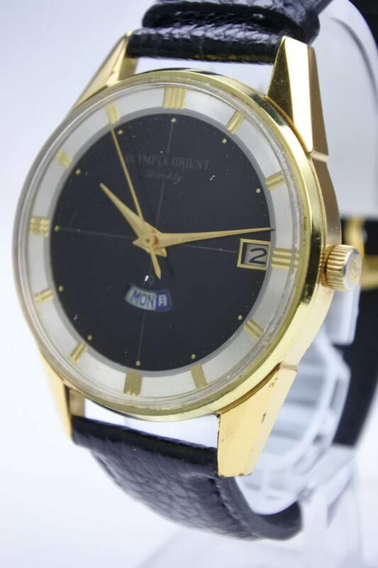 ☆☆☆奇跡！1960年代 オリンピアオリエント ウィークリー19石手巻紳士腕時計 未使用　元保護シート残り