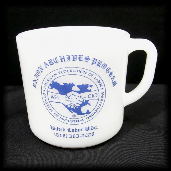 VINTAGE 1970'S~80'S Fire King Mug AFL-CIO UNION ARCHIVES PROGRAM ファイヤーキングマグ アメリカ労働総同盟・産業別組合会議 No 4