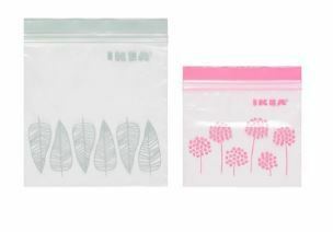 IKEA ISTAD イースタード フリーザーバッグ 【小 グリーン＆ピンク】 プラスチック袋 フードキーパー 保存袋 小分け