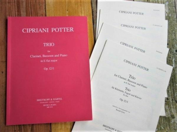 楽譜 [CIPRIANI POTTER]チプリアーニ・ポッター木管楽器 打楽器 TRIO for Clarinet,Bassoon,and Piano in E flat major Op.12/1MUSICA RARA