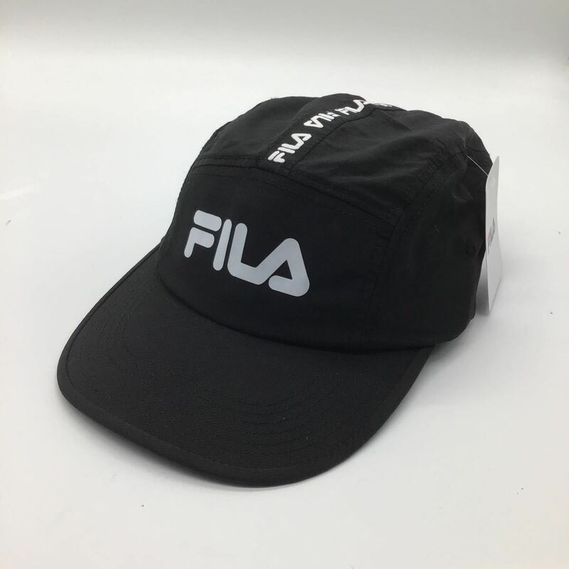 新品未使用品 FILA ナイロン キャップ ブラック サイズ 57cm-59cm