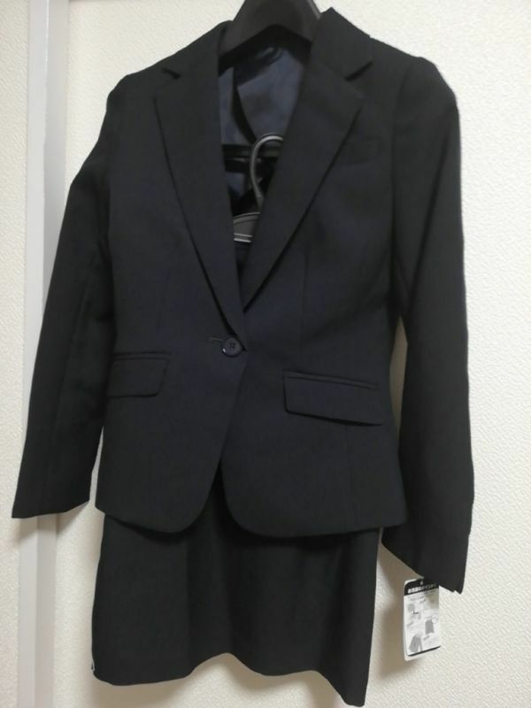 レディース　ビジネススーツ・リクルートスーツ　ジャケット＋スカート2種　【5号】 ネイビー 【MAA-398】