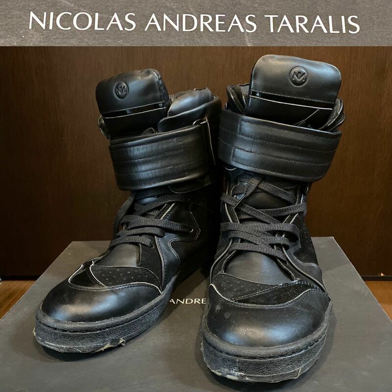 【美品】Nicolas Andreas Taralis ハイカットスニーカー 黒 42 27 メンズ エディスリマン Dior homme