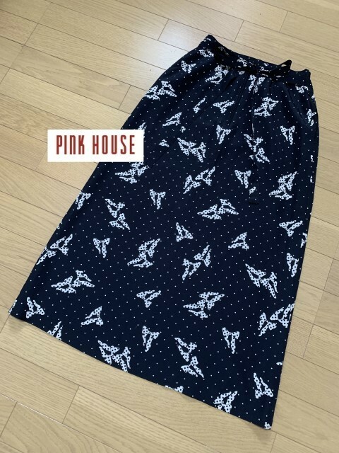 PINK HOUSE【ピンクハウス】リボン柄 Aラインスカート