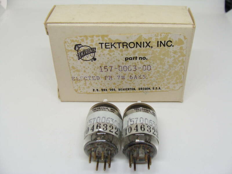 真空管 6AK5 2本セット GE General Electron TEKTRONIX,INC.箱入り 3ヶ月保証 #015-010