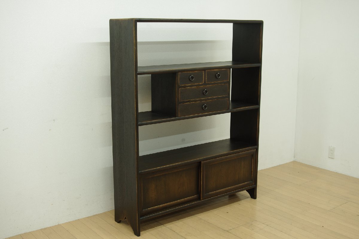 飛騨産業 キツツキ PROVINCIAL プロヴィンシャル 飾り棚 引き出し付き ホワイトオーク 無垢 シェルフ 本棚 茶棚 アンティーク調