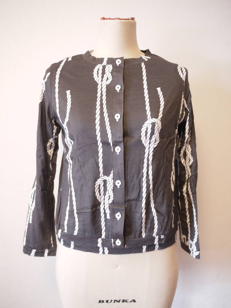 49AV JUNKO SHIMADA ジュンコシマダ ロープ柄カットソー地 アンサンブル ブラウン 38/40 美品/未使用