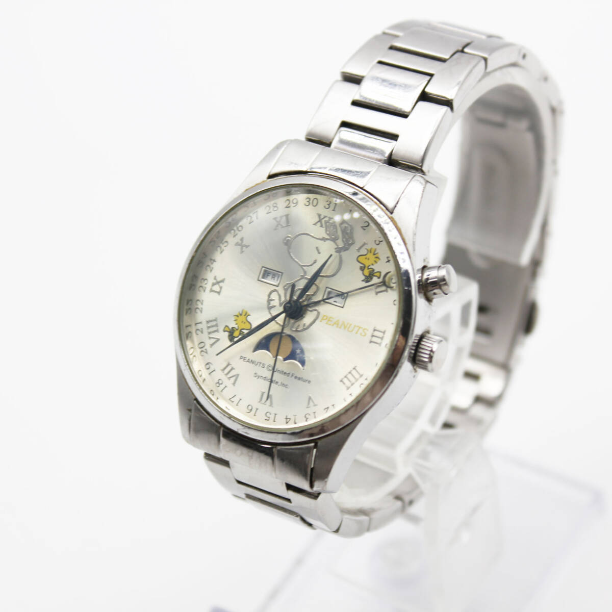 W251010-11 ピーナッツ スヌーピー リミテッドエディション 135/500 キャラクター腕時計 クォーツ デイデイト ムーンフェイズ ジャンク