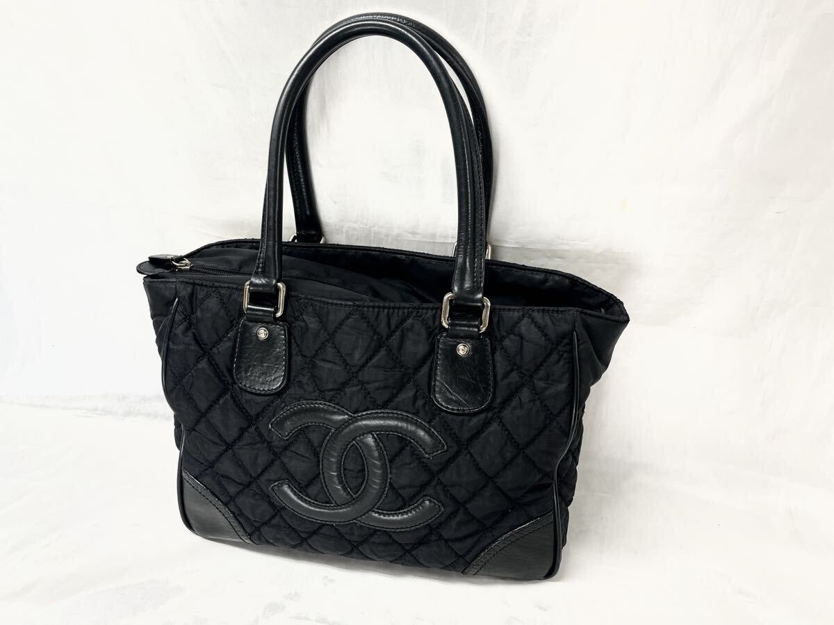 CHANEL シャネル パリ ニューヨーク トート マトラッセ トートバッグ ナイロン カーフ ブラック バッグ ハンドバッグ ココマーク