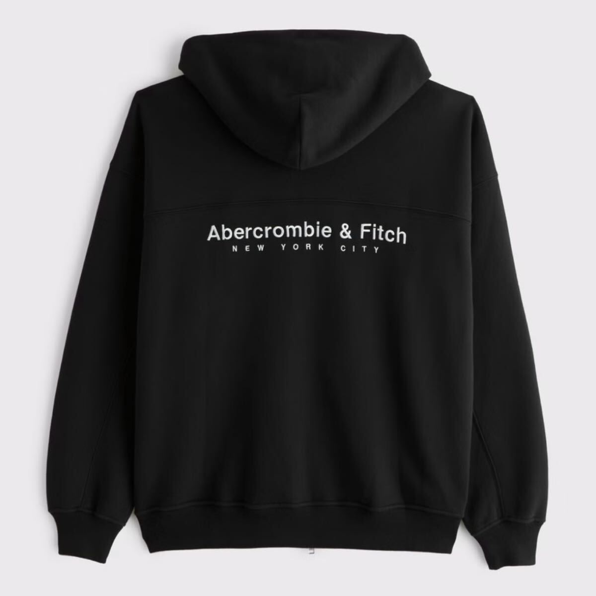 新品アバクロンビー&フィッチ メンズ刺繍 LOGOジップアップ パーカーLサイズ