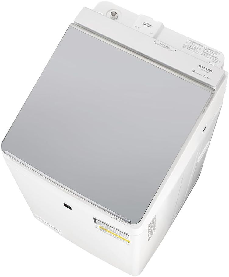 新品☆シャープ 全自動洗濯乾燥機 洗濯11kg ダイヤカット 穴なし槽 シルバー　送料無料20