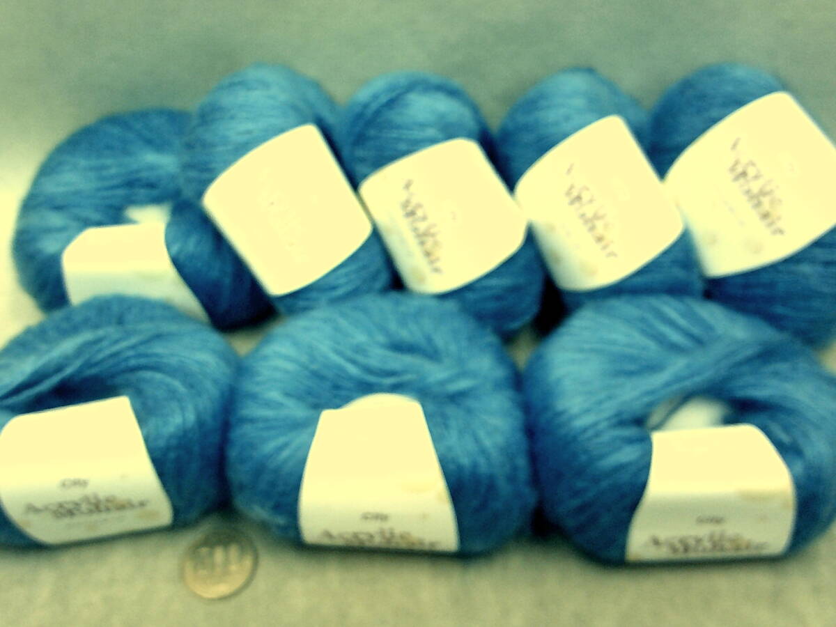 ☆シティアクリルモヘア１６☆モトヒロ☆手芸毛糸☆青色８玉