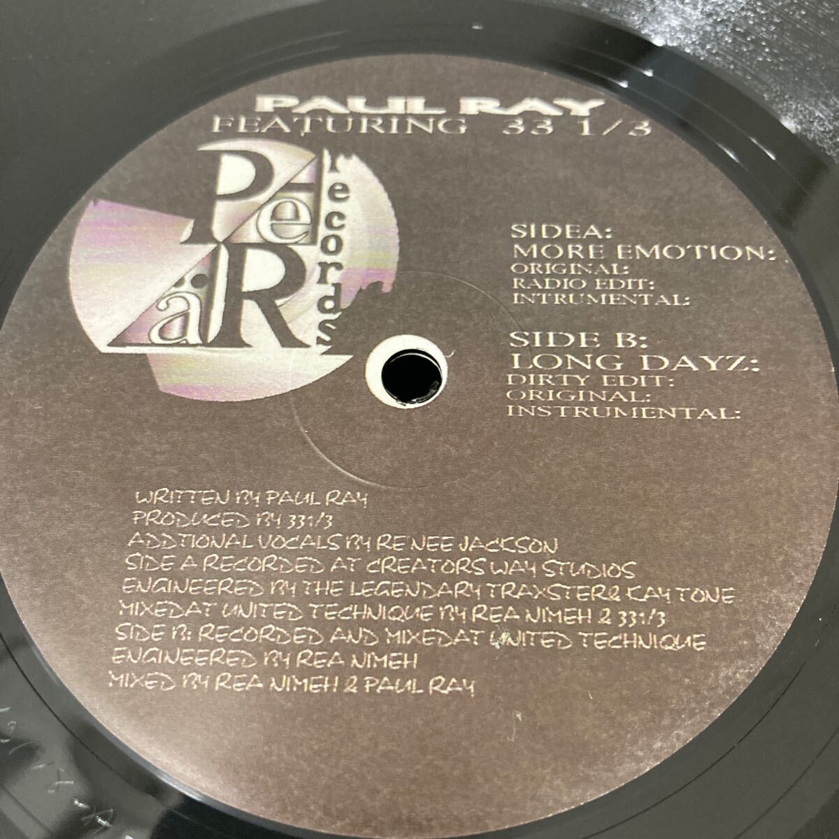 アングラ Paul Ray Featuring 33 1/3 - More Emotion
