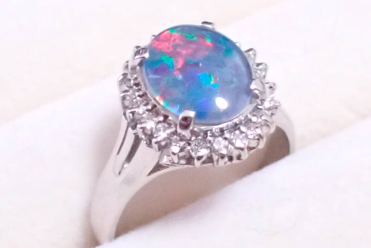 オパール　ダイヤ0.255　14.5号