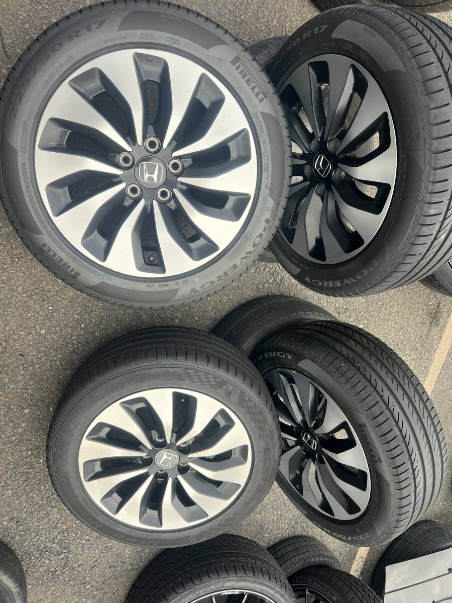 CR6 　アコードハイブリッド　 純正 17インチ アルミホイール　4本セット　 225/50R17 　使用可　ピレリ３本　輸入タイヤ１本　