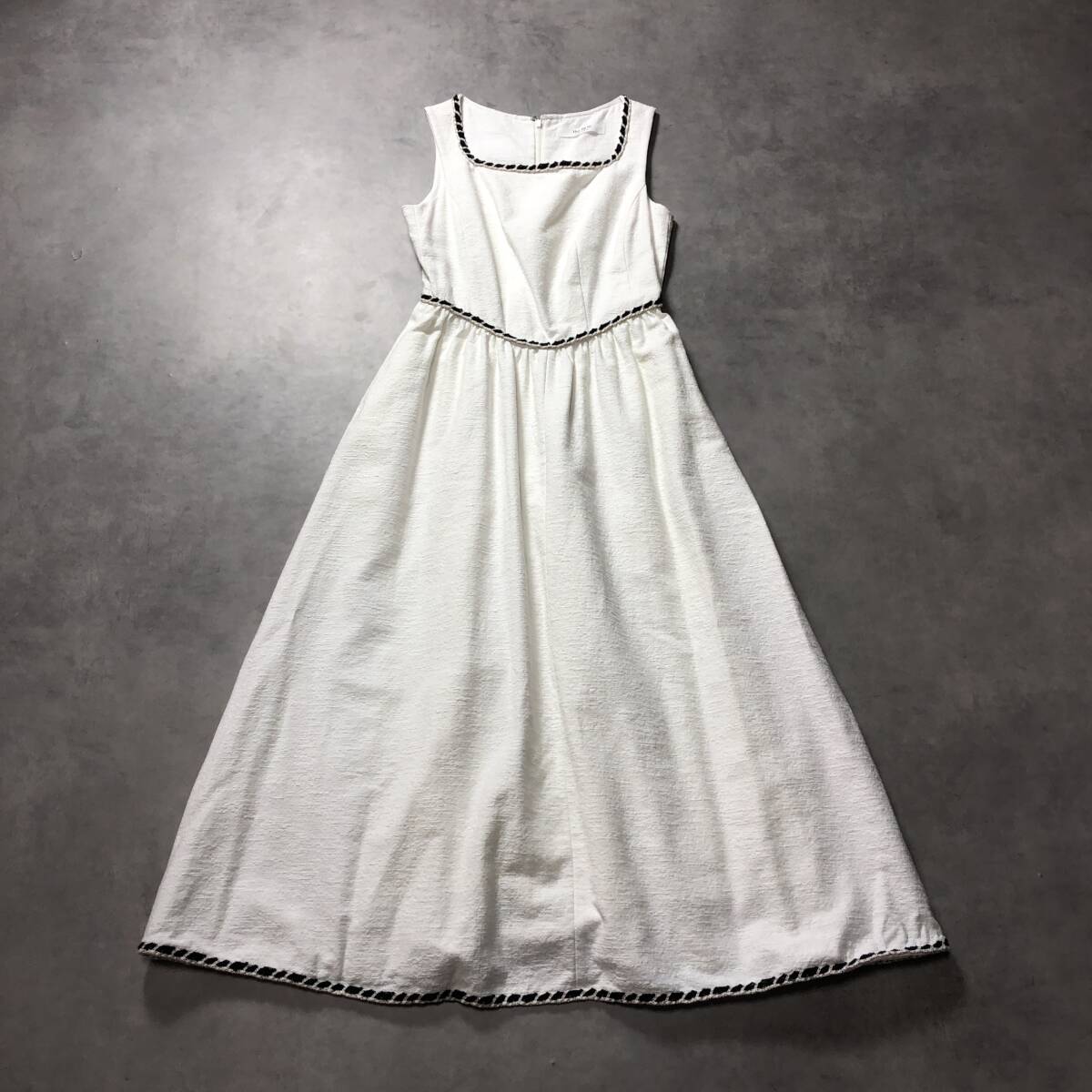 WQ828●Her lip to：Monaco Tweed Dress ●S● 白 定価27000- ロングワンピース ハーリップトゥ