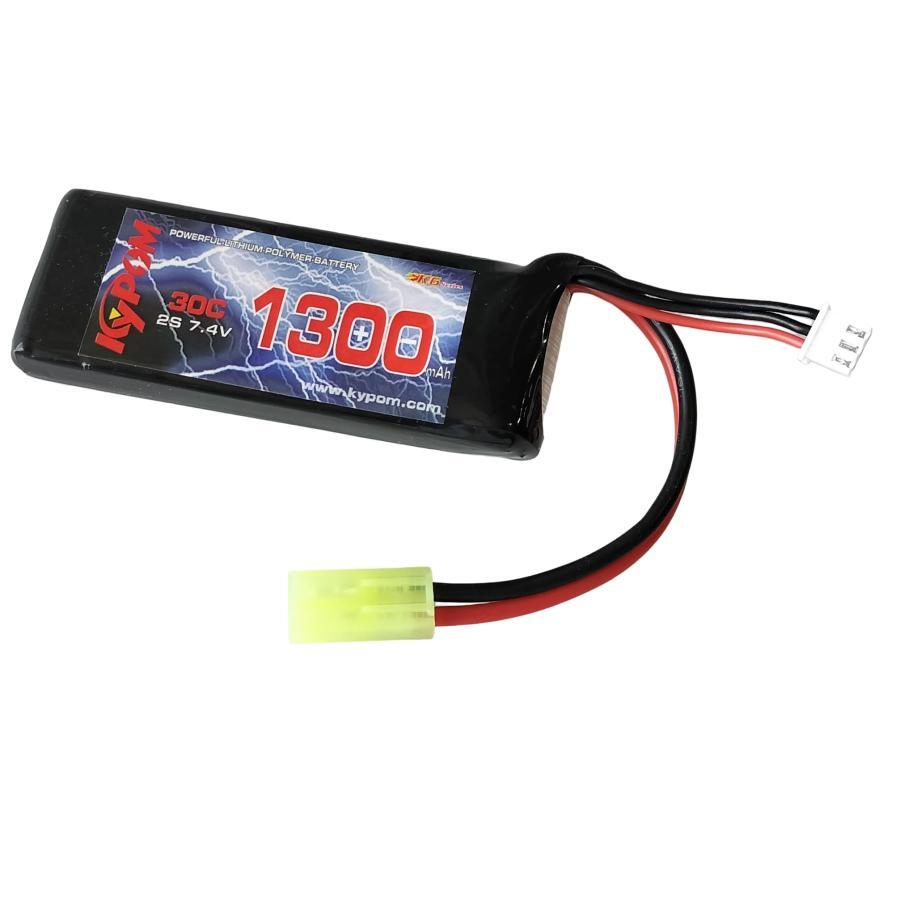 no2 Kypom S電動ガン 7.4V 1300mAh 30C60C リポミニタミヤ コネクター 電動ガン エアガン リポ リチウムポリマー バッテリー　★
