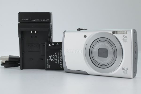 【美品】Canon PowerShot A3500 IS Compact Digital Camera Silver キャノン コンパクトデジタルカメラ シルバー EF-TN-JP1610