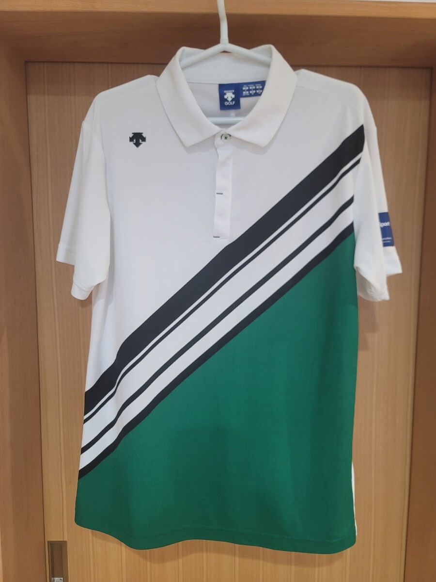 DESCENTE デサント ポロシャツ ゴルフ 希少色 白緑