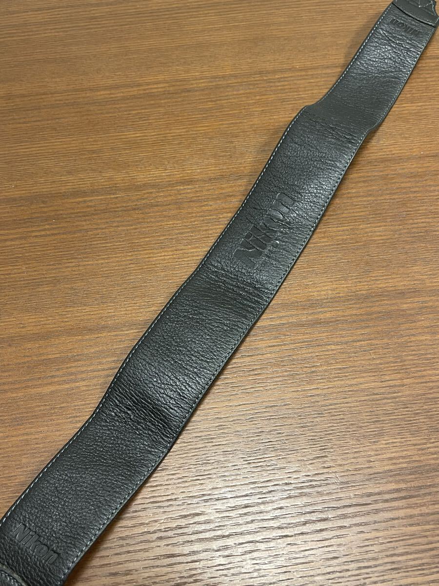 Nikon for Professional レザー ストラップ 黒 ブラック 型押し文字 プロフェッショナル Camera strap 本革 美品 幅最大5cm プロスト