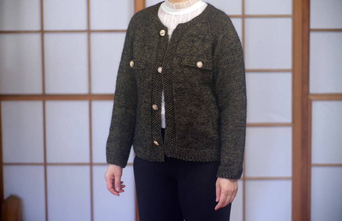 手織り　　セーター　綿60％　シルク　40％　100％手作り　手編み　高級品　新品