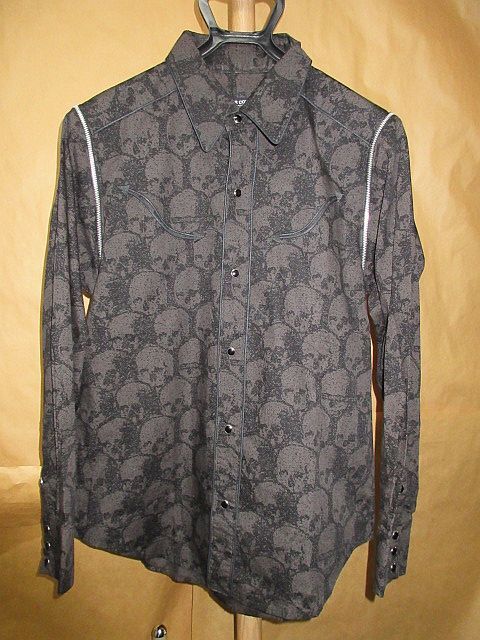 アンダーカバー UNDER COVER 　アーカイブ 初期　スカル　ジップ　2way　シャツ　黒
