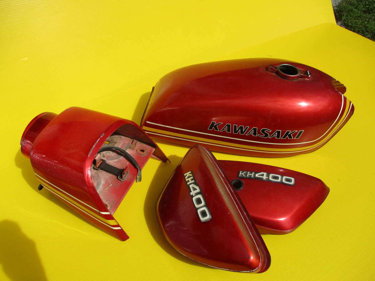 ヤレ！当時そのまま オリジナル【KH250 400 純正塗装タンクセット】SS250SSKH400CBX400FZ400GPゼファーGPZ400FXJ400GSX400FRG250