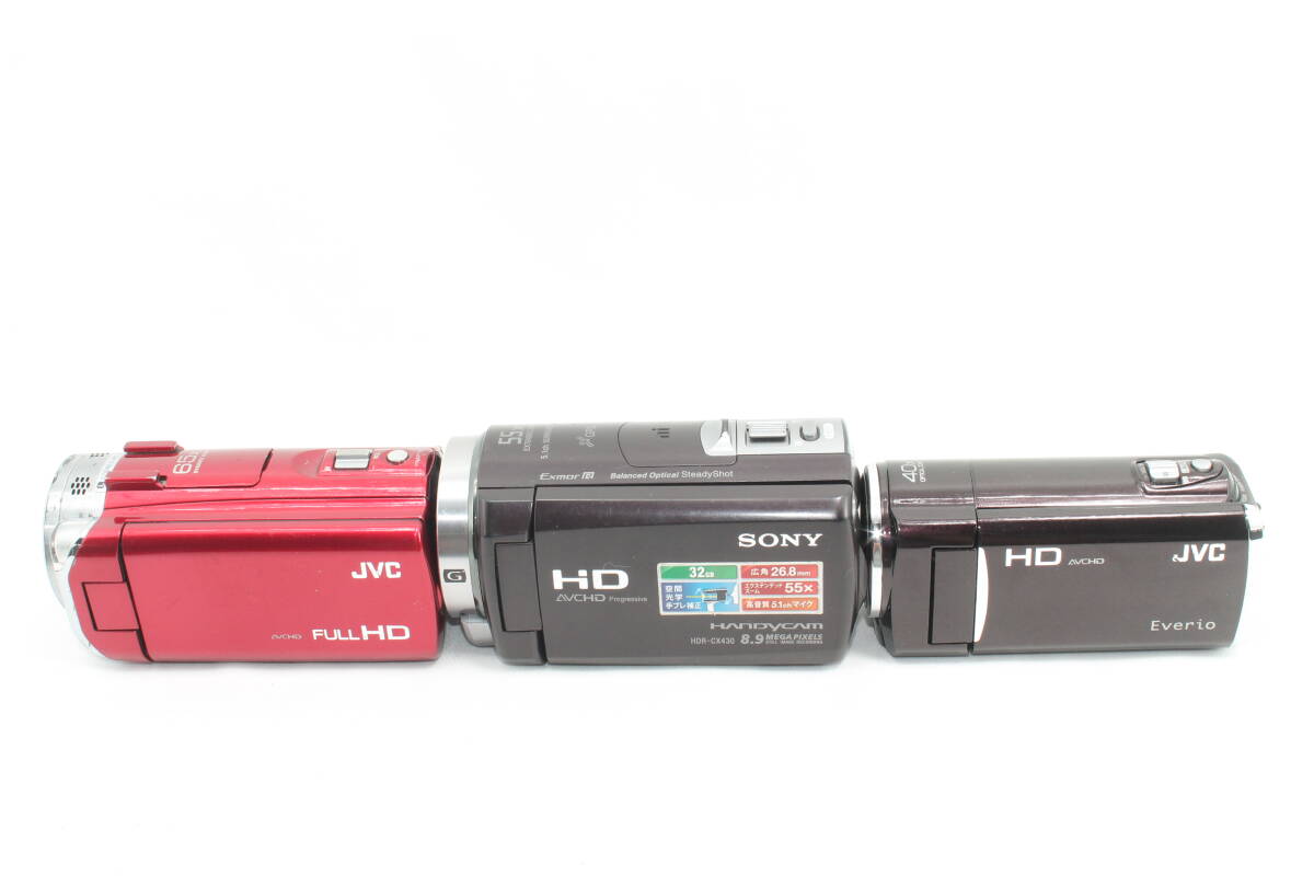【20250928KNH-14】JVCKENWOOD JVC GZ-E765-R　SONY ビデオカメラ HANDYCAM CX430V　Victor JVC GZ-HM55-T