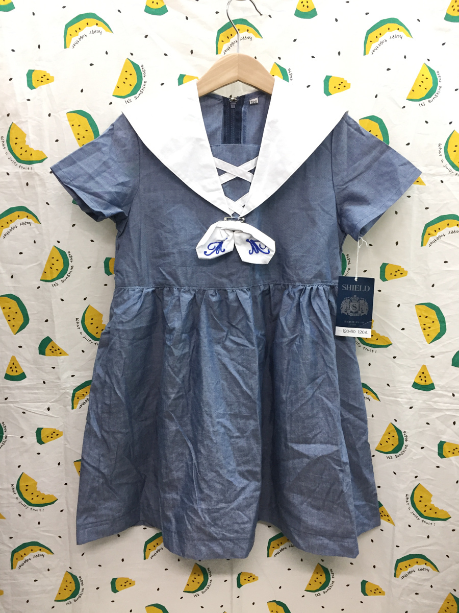 *。o新品未使用品♪レトロティーンズ【SHIELDシールド】セーラー風 レトロ半袖ワンピース*120