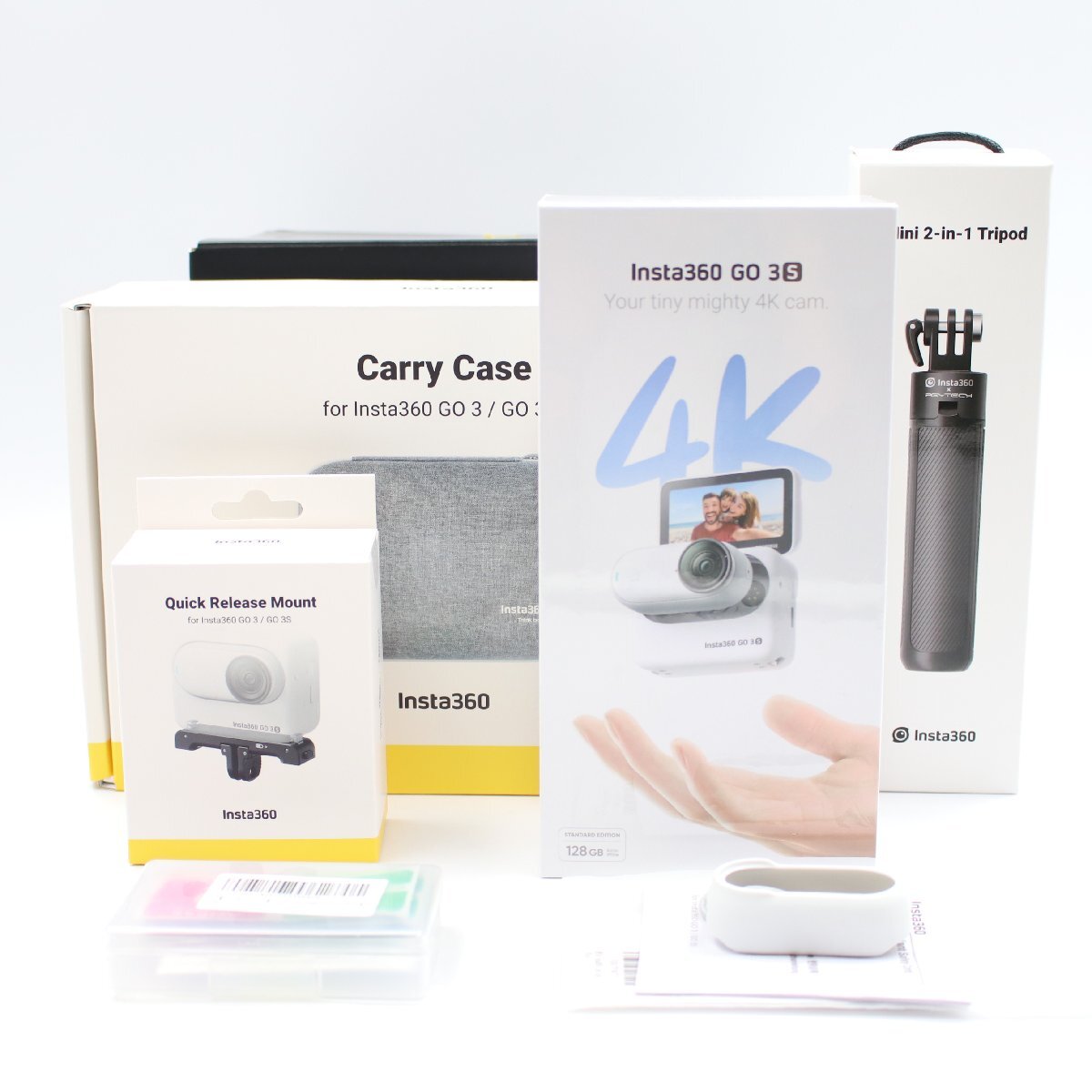 Insta360 GO 3S 128GB ホワイト トラベルキット 4K小型ウェアラブルVlogビデオカメラ CINSAATA-GO3S128W