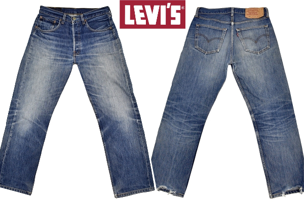 501-1480★LEVI'S リーバイス 501-01★2003年製造 359 ヴィンテージウォッシュ加工 濃いデニム ストレートジーンズ W-31