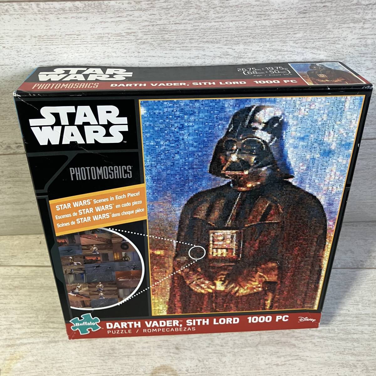 ■未使用 アメリカ製 STAR WARS スターウォーズ ダースベイダー シス卿 フォト モザイク ジグソーパズル 1000ピース ディズニー USA■K34
