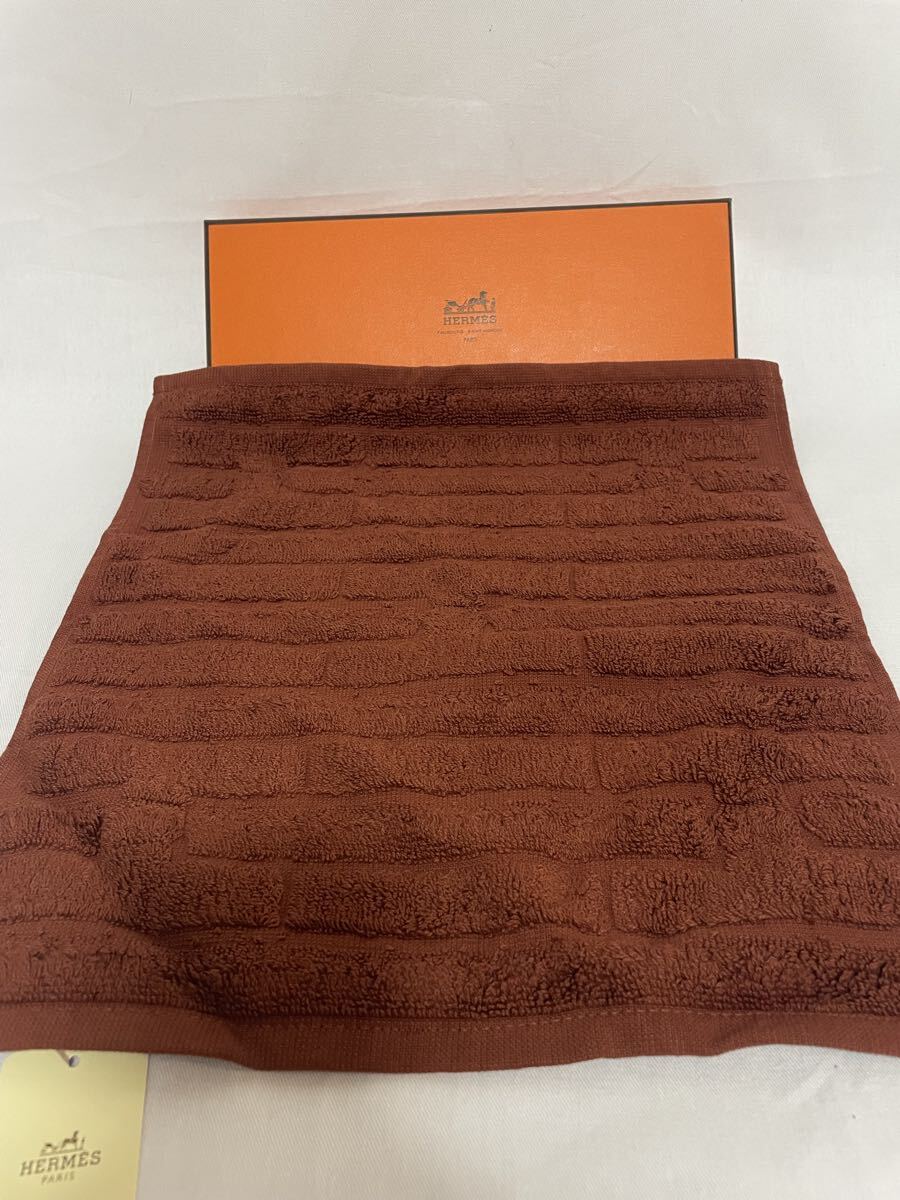 A-4 未使用　HERMES エルメス ハンドタオル ハンカチ タグ付