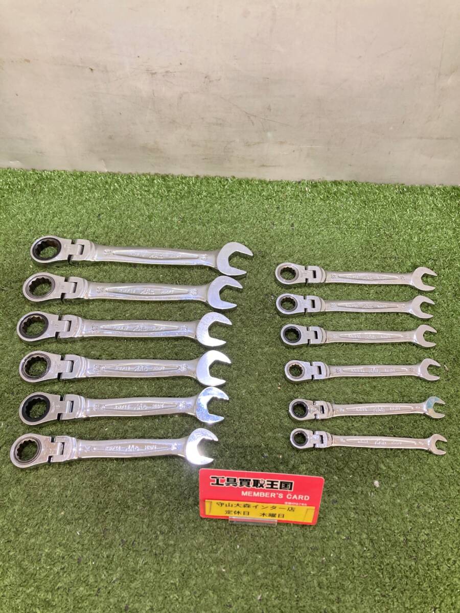 【中古品】【0921】MAC TOOLS （マックツールズ）フレキシブルコンビネーションギアレンチセット 12本セット 8mm～19mm 　ITLMEBREKG2O