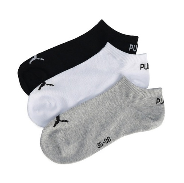 PUMA プーマ　スニーカー ソックス 3足セット　（ブラック・ホワイト・グレー）　靴下　ショート　25～27㎝