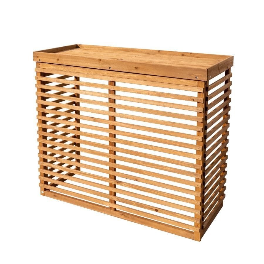 新品エアコン室外機カバー 天然木 エアコン 日よけ 棚 969-180