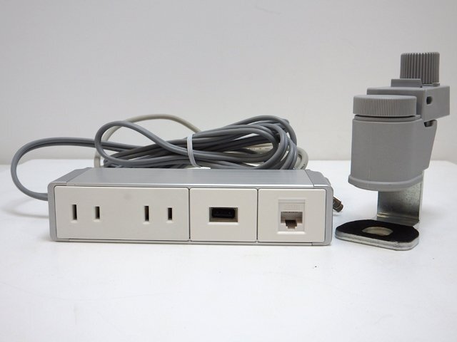 KOKUYO コクヨ 電源コンセント(A) 2口＋USB＋LANタイプ クランプ式 SDA-ISEJ101/SDAC-ISEJ10/SDAH-ISEJ101NN 2021年製 延長コード ケーブル
